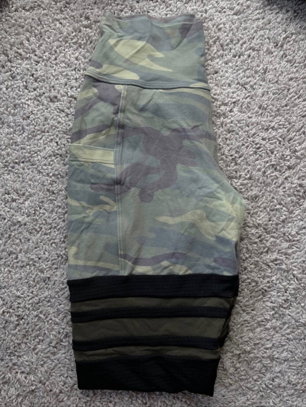 Bombshell Sportswear Green Camo Triple Stripes Leggings